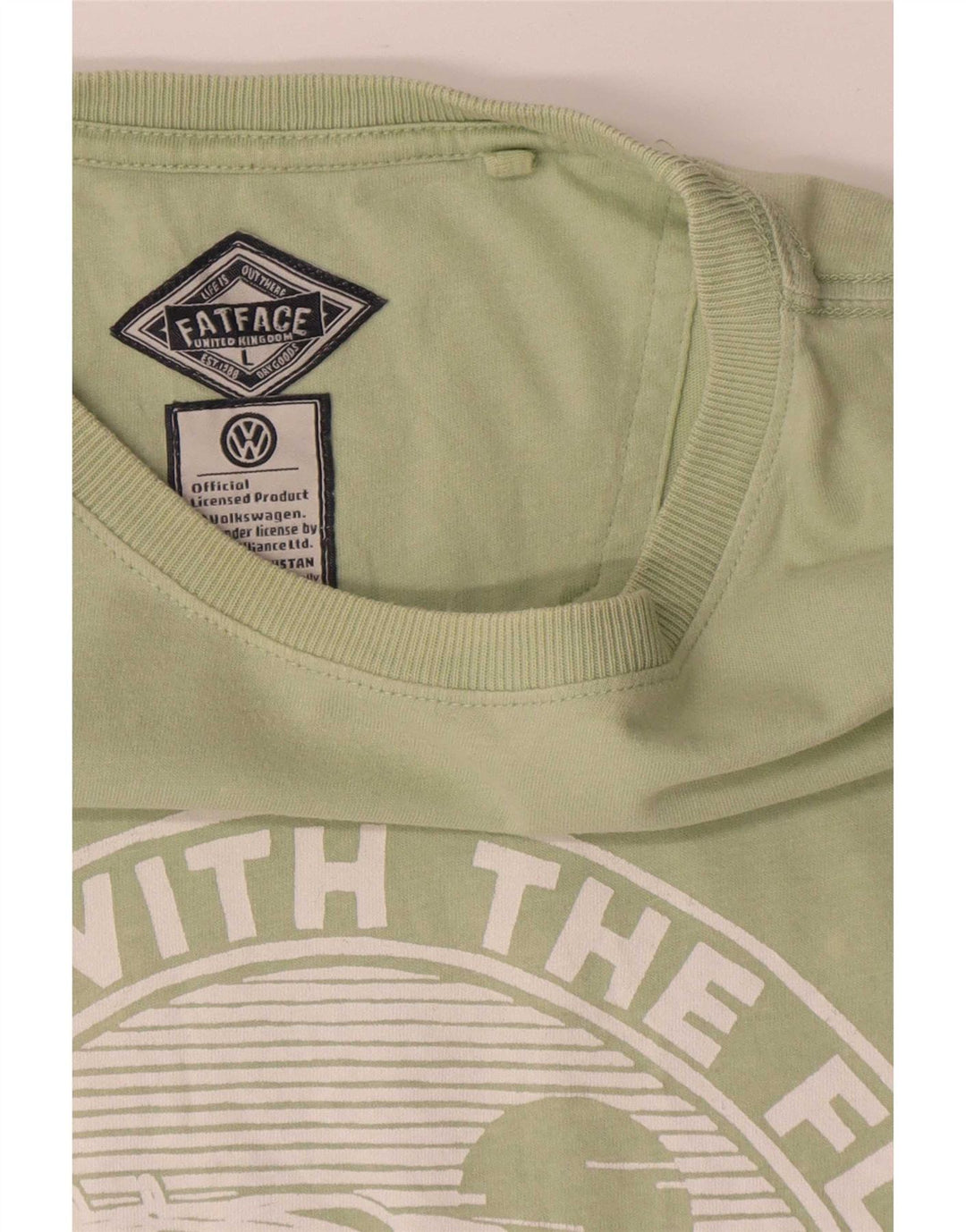 Fat Face Mens Graphic T-Shirt Top Large Green Cotton