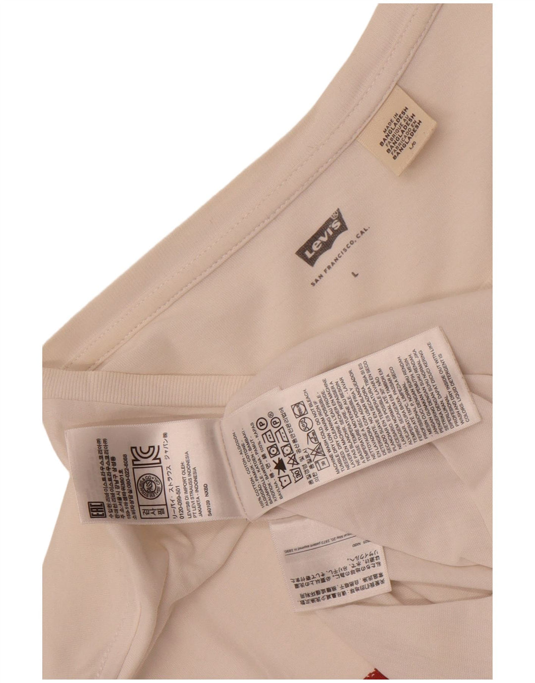 Levi's Mens Graphic T-Shirt Top Large White Cotton