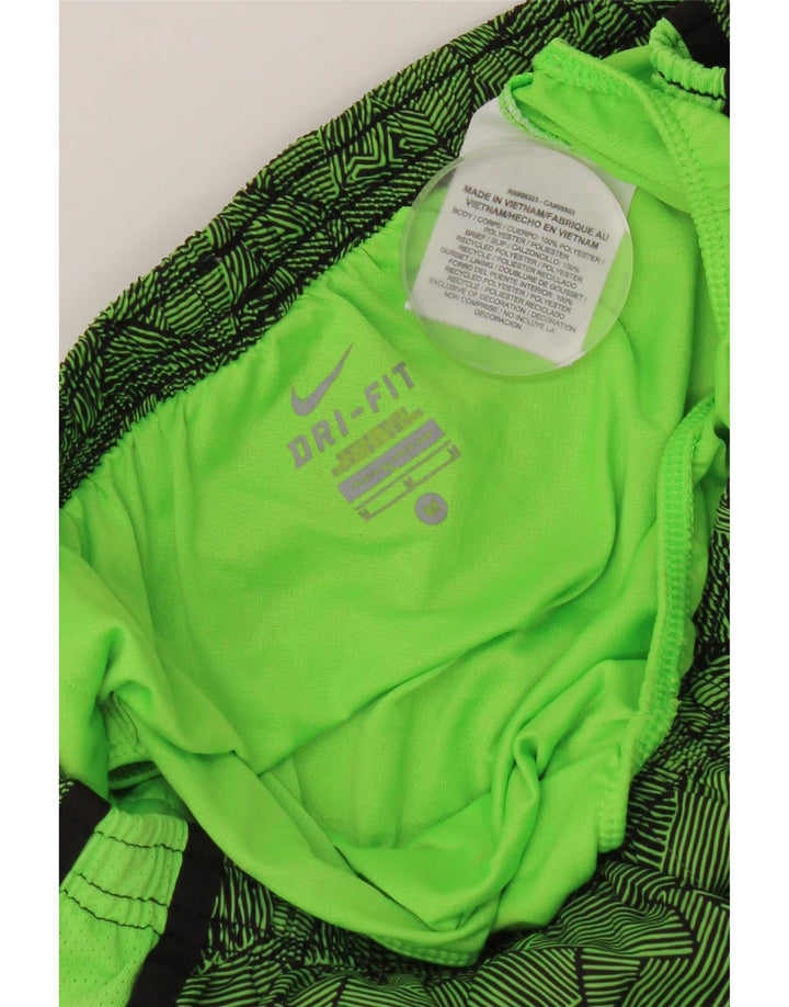 Nike Womens Dri Fit Sport Shorts UK 14 Medium Green Geometric Polyester