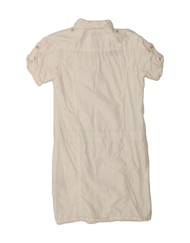 NAPAPIJRI Womens Short Sleeves Shirt Dress UK 14 Medium White Cotton Vintage Napapijri and Second-Hand Napapijri from Messina Hembry 