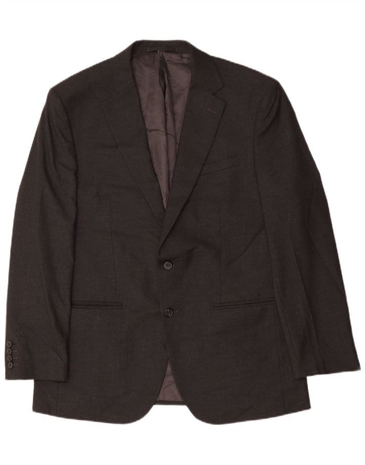 Marks & Spencer Mens 2 Button Blazer Jacket UK 42 Large Grey Polyester