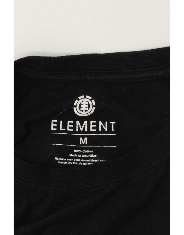 Element Mens Graphic Top Long Sleeve Medium Black Cotton