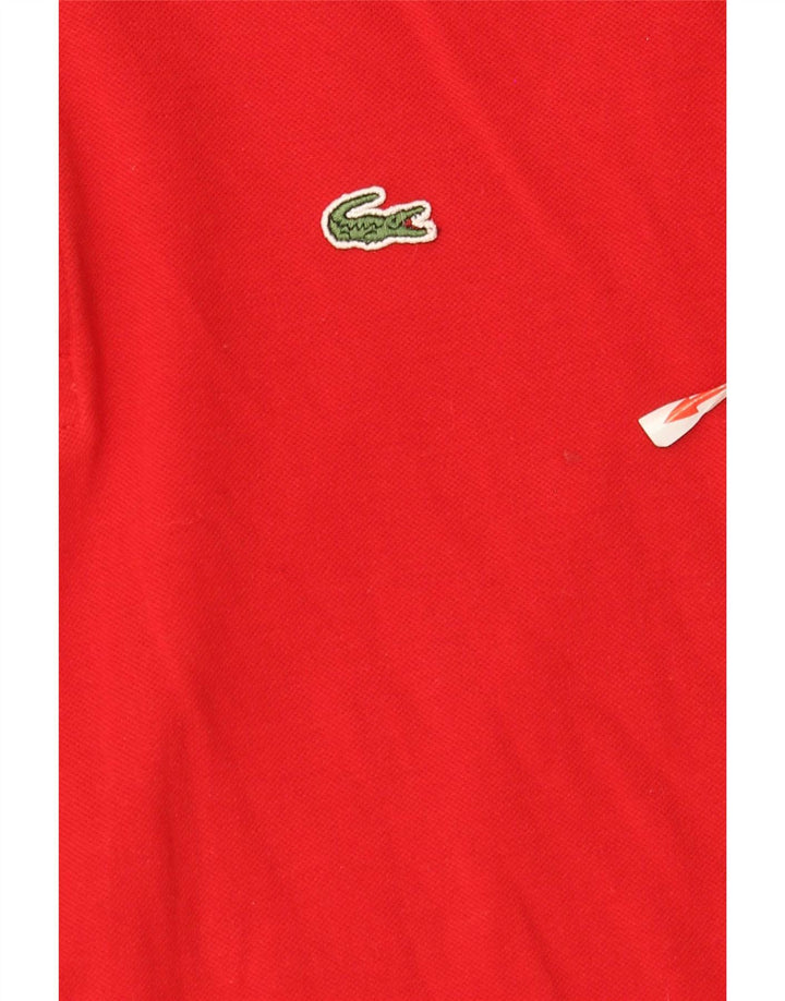 Lacoste Mens Long Sleeve Polo Shirt Size 3 Small Red Cotton