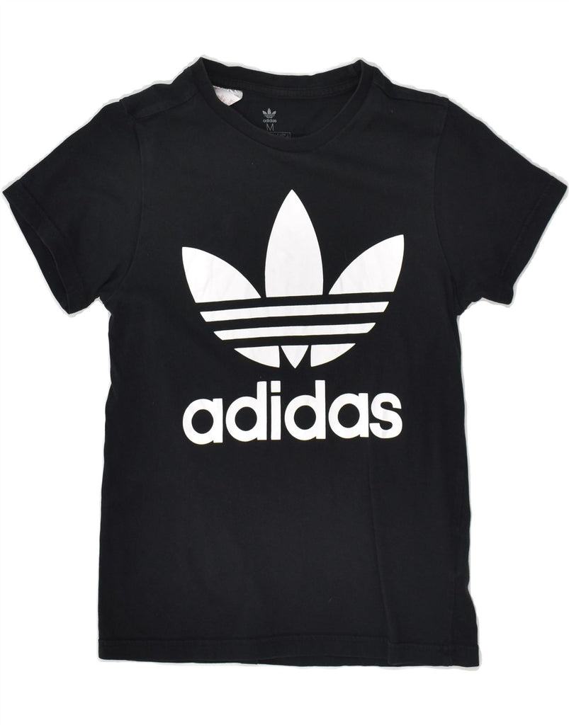 ADIDAS Girls Graphic T-Shirt Top 11-12 Years Medium  Black Cotton | Vintage Adidas | Thrift | Second-Hand Adidas | Used Clothing | Messina Hembry 