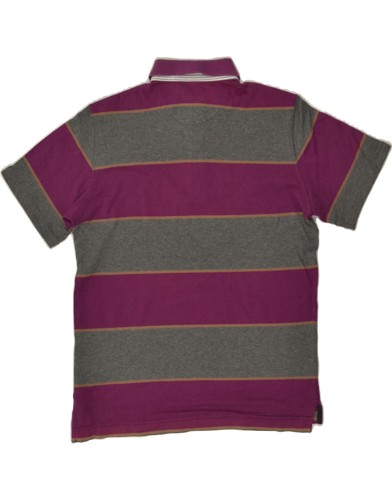 MASSIMO DUTTI Mens Polo Shirt Medium Purple Striped Cotton | Vintage Massimo Dutti | Thrift | Second-Hand Massimo Dutti | Used Clothing | Messina Hembry 