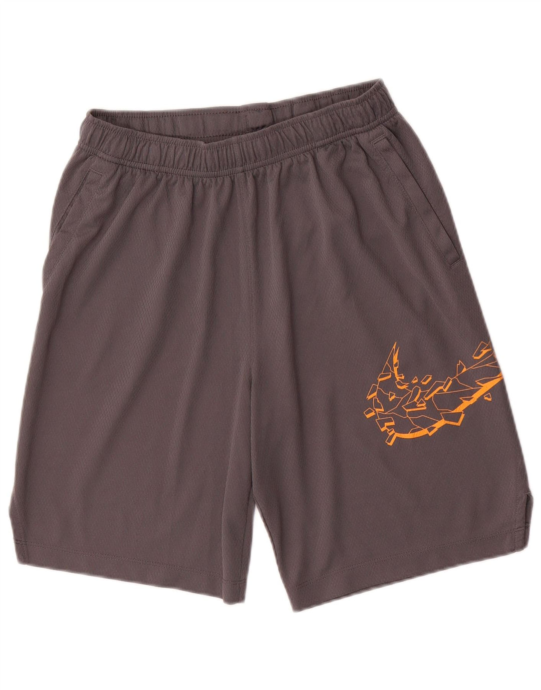 NIKE Boys Dri Fit Graphic Sport Shorts 13-14 Years XL Grey Polyester