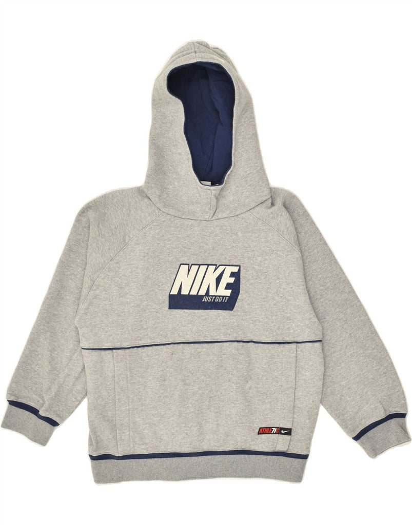 NIKE Boys Graphic Hoodie Jumper 9-10  Small  Grey | Vintage Nike | Thrift | Second-Hand Nike | Used Clothing | Messina Hembry 