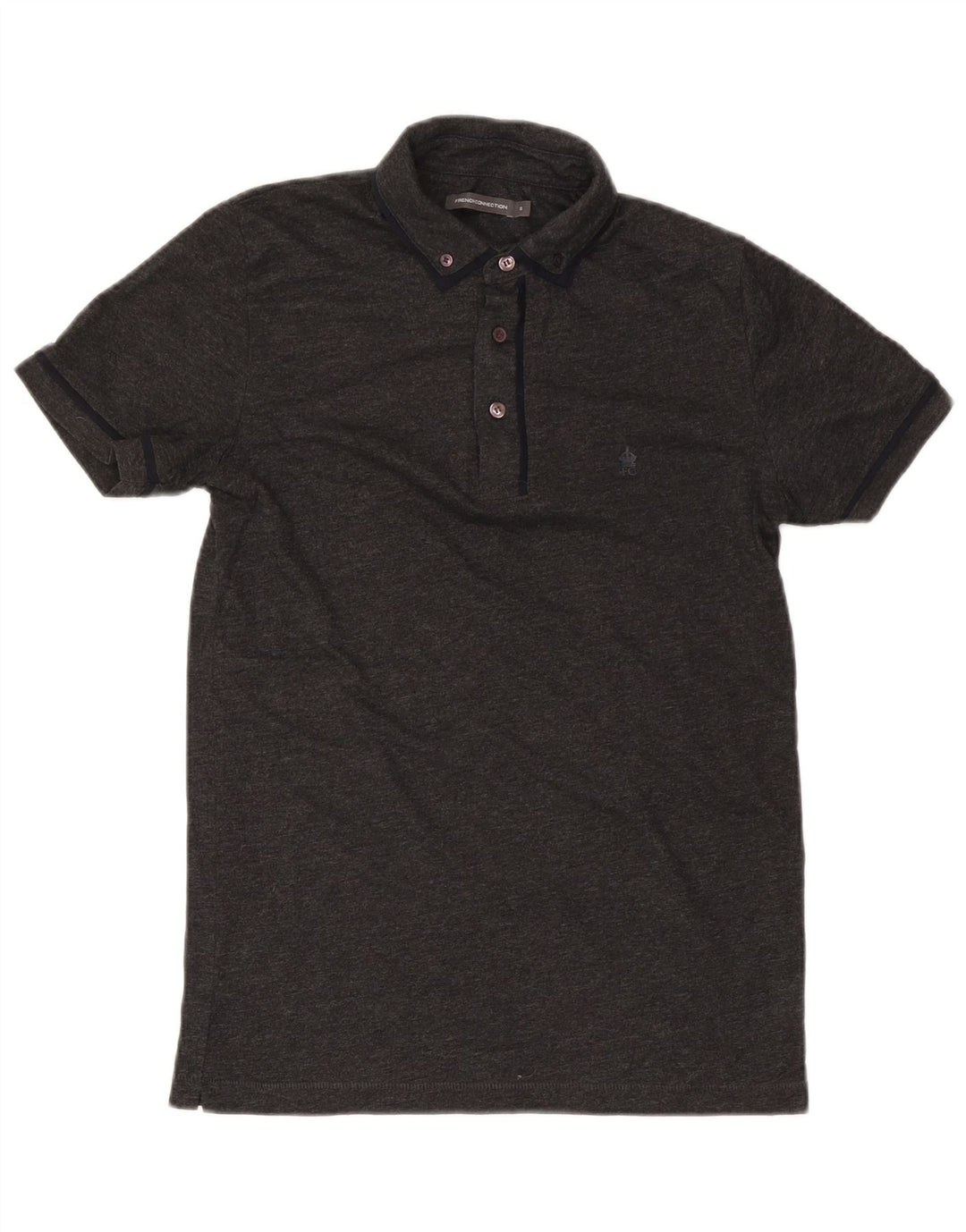 French Connection Mens Polo Shirt Small Grey Flecked Cotton
