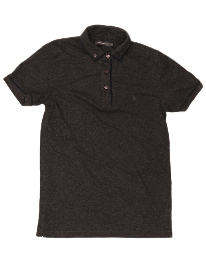French Connection Mens Polo Shirt Small Grey Flecked Cotton