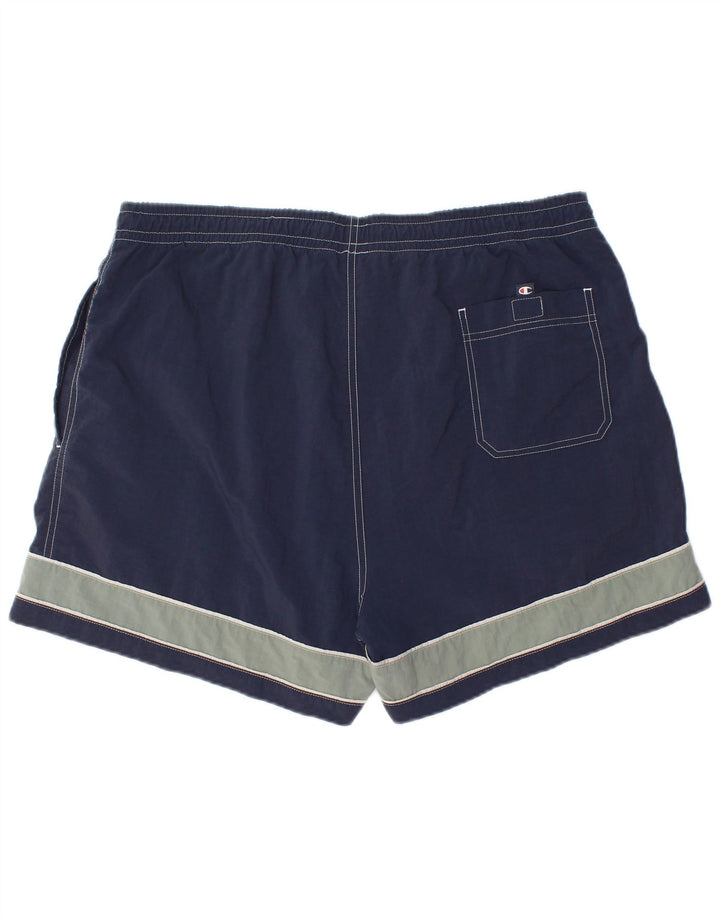 Champion Mens Swimming Shorts XL  Navy Blue Colourblock Polyamide