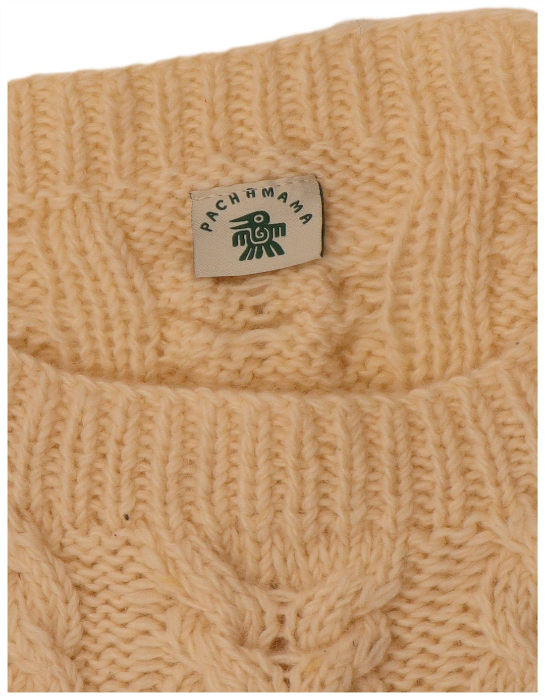 Pachamama Mens Boat Neck Jumper Sweater Large Off White Wool