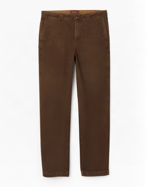 Marlboro Classics Mens Straight Chino Trousers W38 L34 Brown Cotton