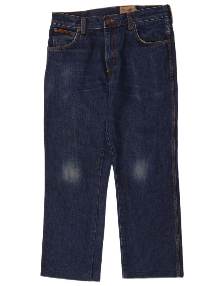 Wrangler Mens Texas Straight Jeans W32 L27 Blue Cotton