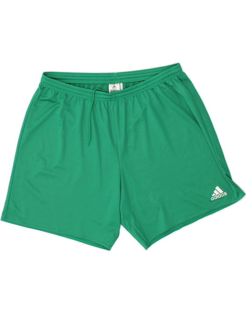 ADIDAS Mens Climalite Graphic Sport Shorts 2XL Green Polyester Vintage Adidas and Second-Hand Adidas from Messina Hembry 