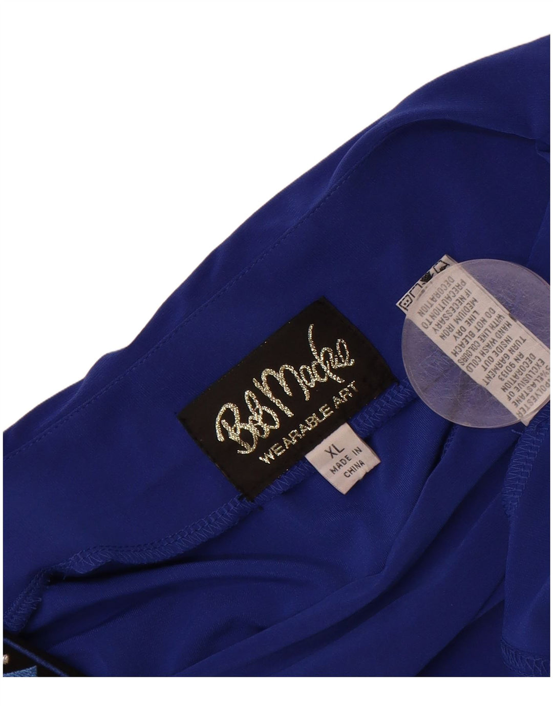 BOB MACKIE Womens Oversized 3/4 Sleeve Blouse Top UK 18 XL Blue Polyester