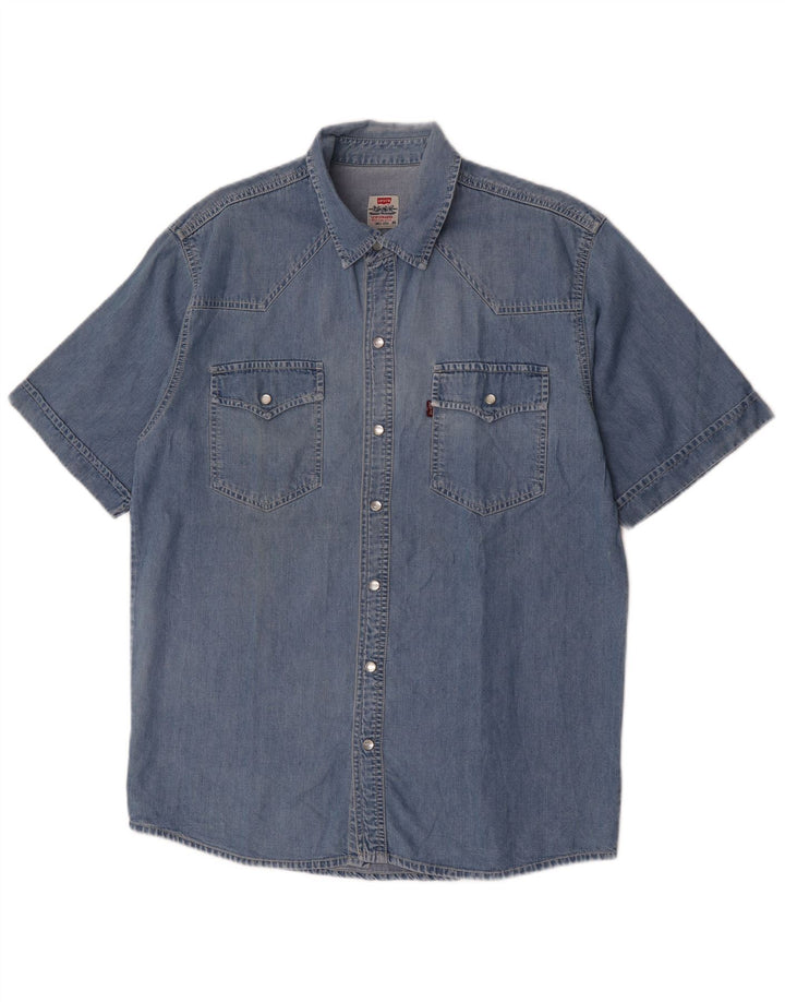 Levi's Mens Short Sleeve Denim Shirt Medium Blue
