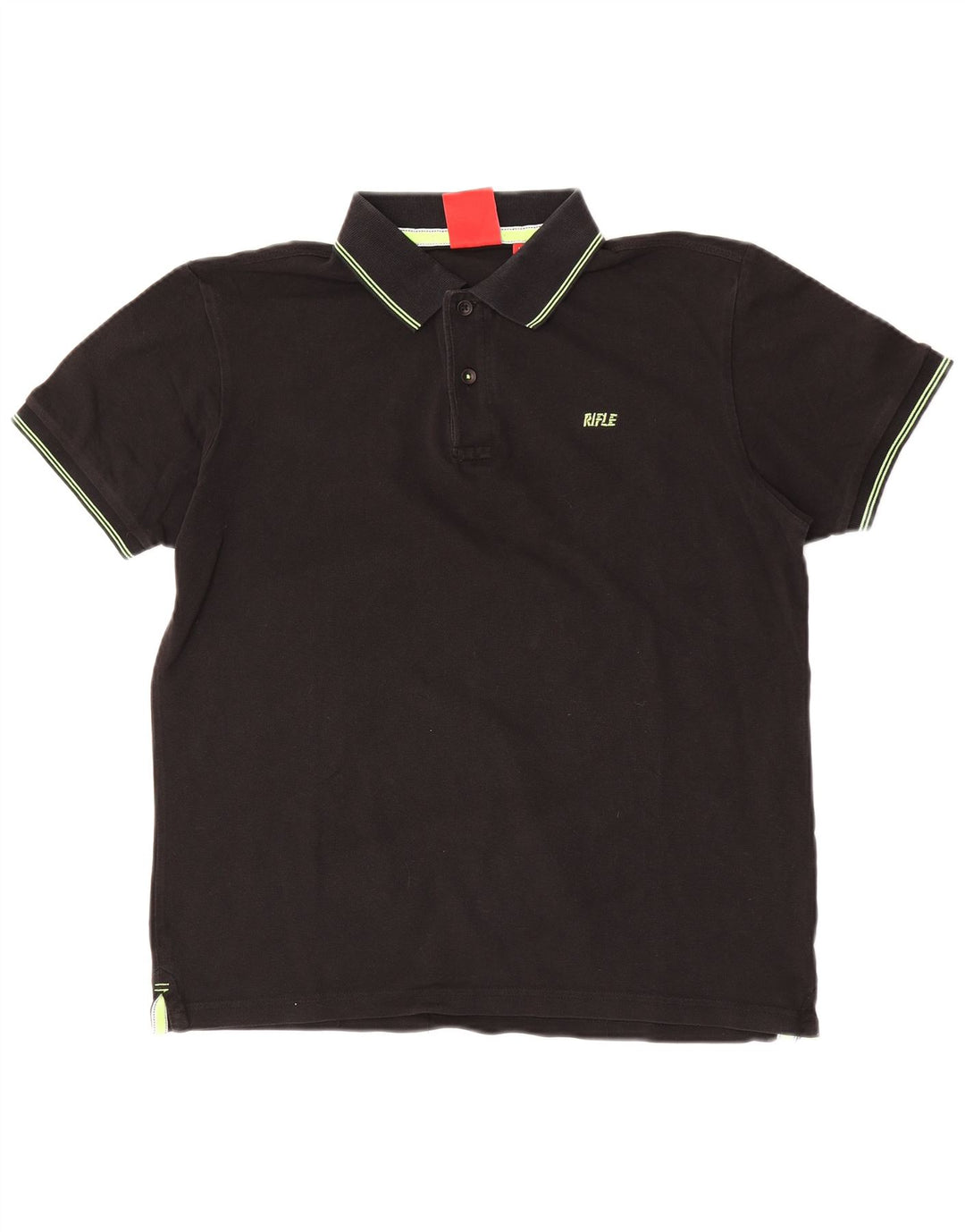 Rifle Mens Polo Shirt Large Black Cotton