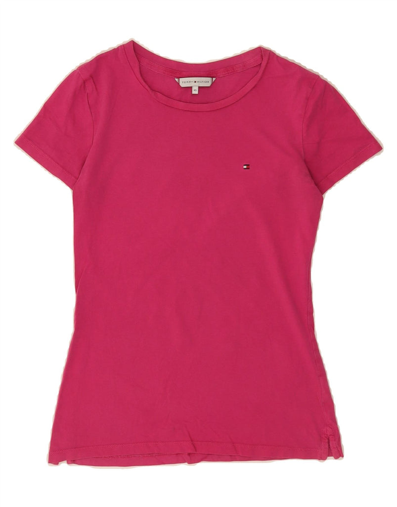 TOMMY HILFIGER Womens T-Shirt Top UK 6 XS Pink Cotton Vintage Tommy Hilfiger and Second-Hand Tommy Hilfiger from Messina Hembry 