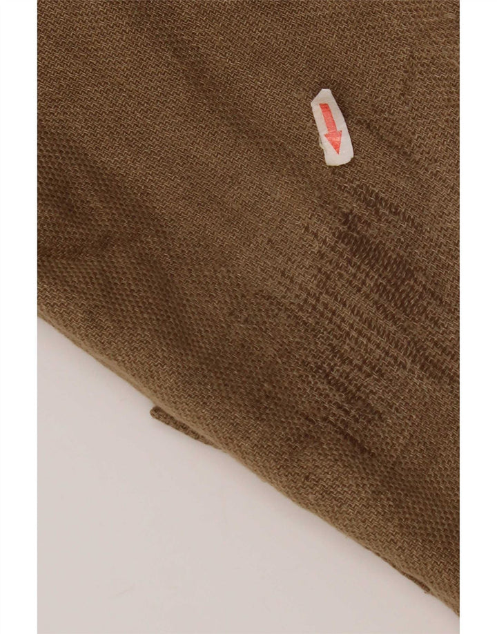 Zara Womens Longline Double Breasted Blazer Jacket UK 14 Medium Brown Linen