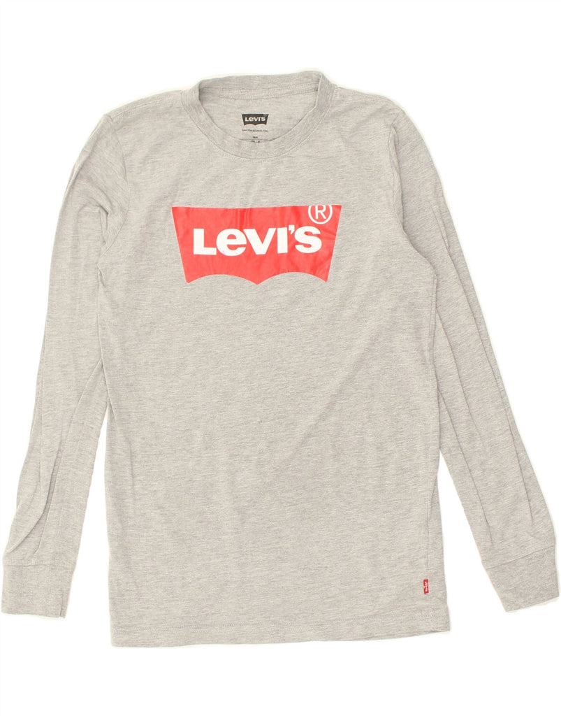 LEVI'S Boys Graphic Top Long Sleeve 15-16 Years Grey Cotton | Vintage Levi's | Thrift | Second-Hand Levi's | Used Clothing | Messina Hembry 