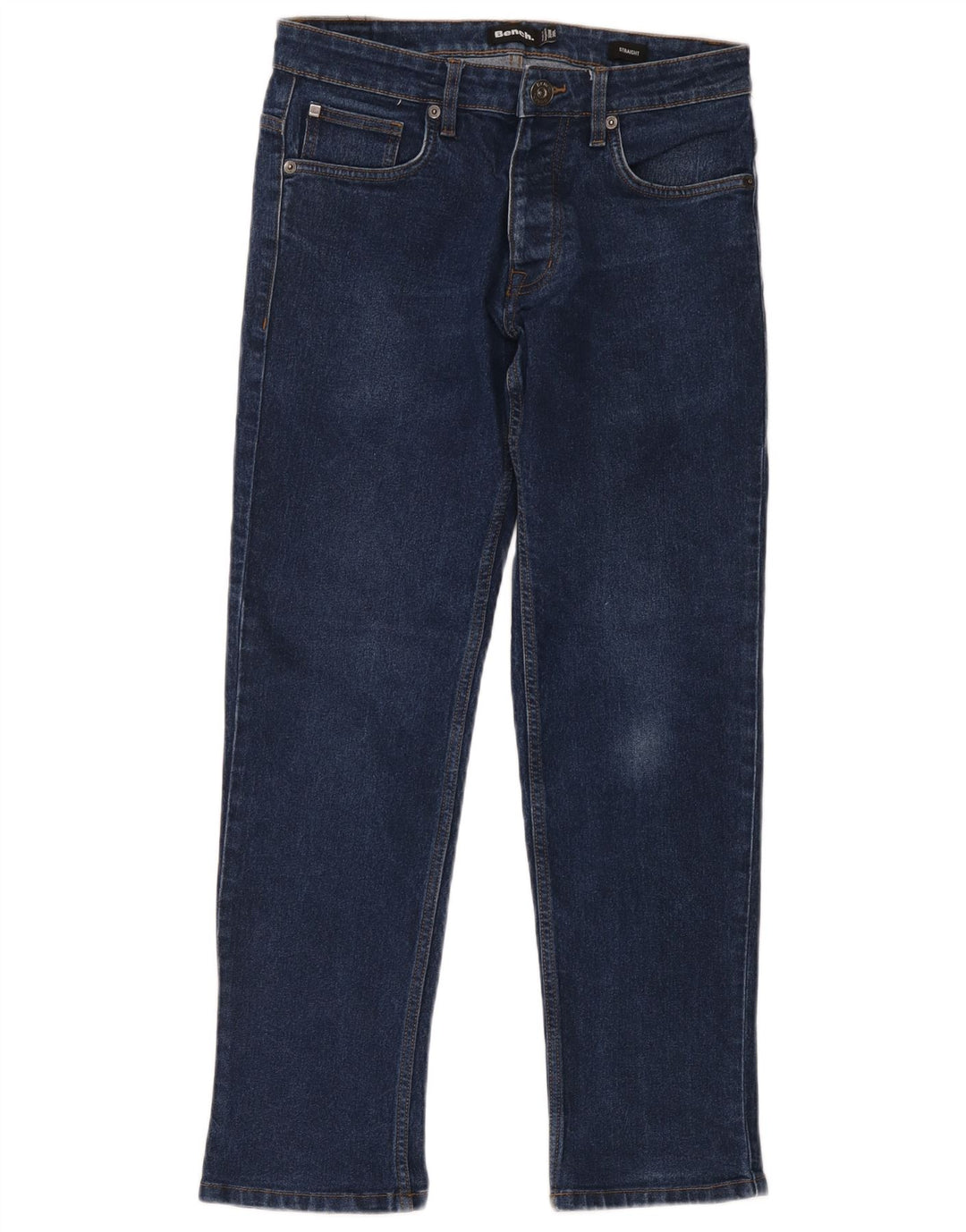 Bench Mens Straight Jeans W30 L30 Navy Blue Cotton