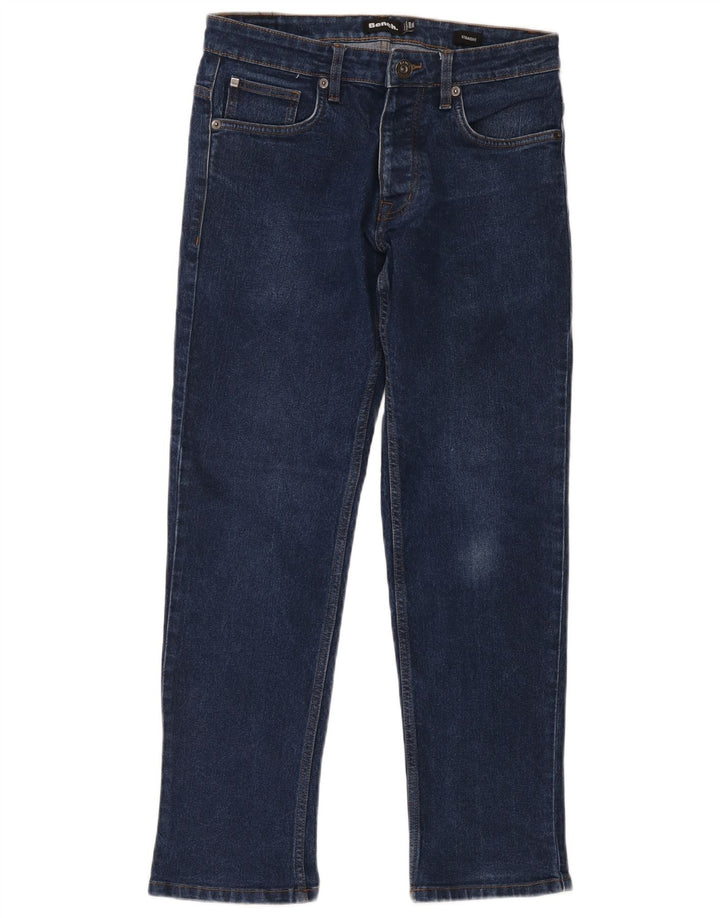 Bench Mens Straight Jeans W30 L30 Navy Blue Cotton