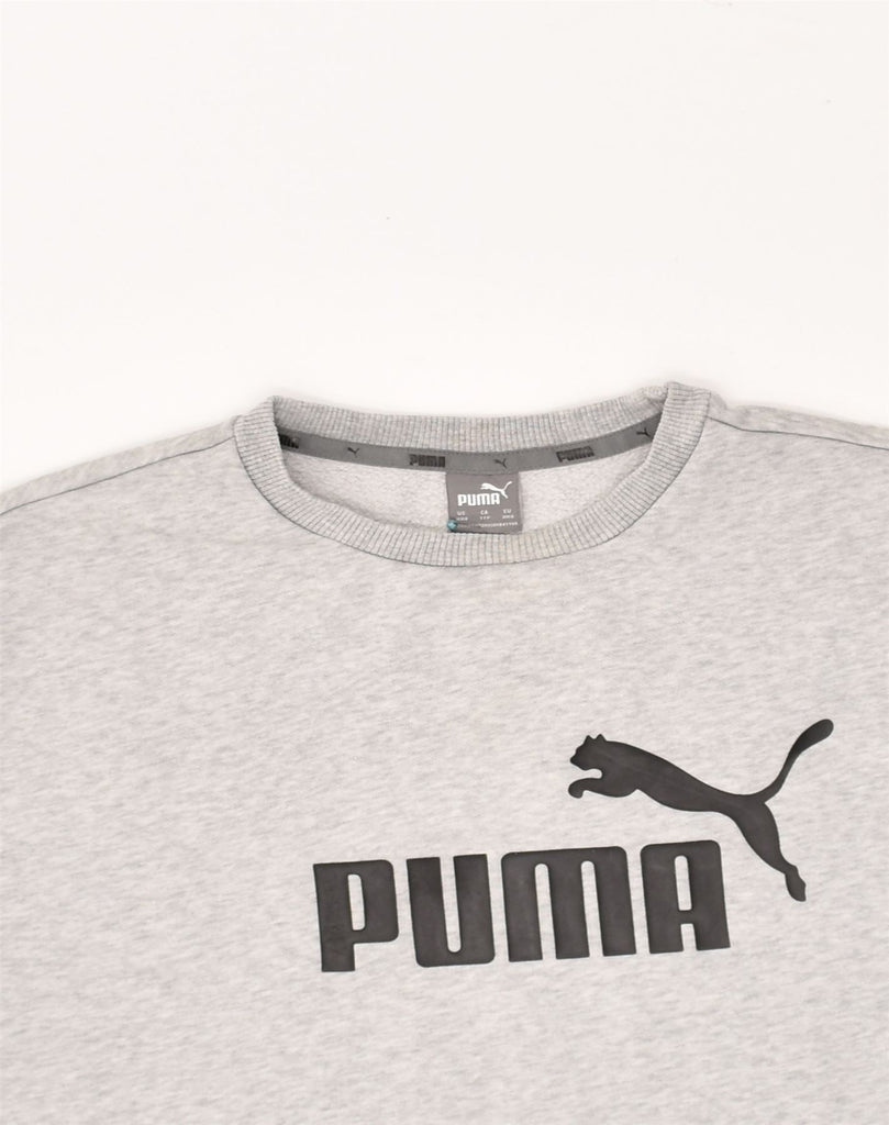 PUMA Mens Graphic Sweatshirt Jumper 2XS Grey Cotton | Vintage Puma | Thrift | Second-Hand Puma | Used Clothing | Messina Hembry 