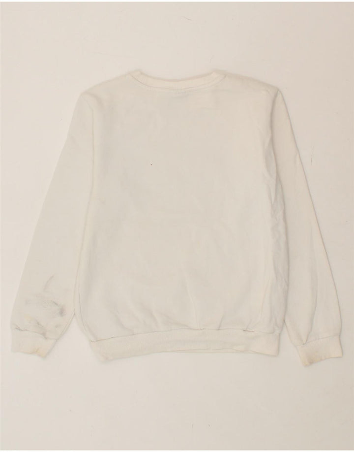 ADIDAS Boys Graphic Sweatshirt Jumper 11-12 Years White Cotton Vintage Adidas and Second-Hand Adidas from Messina Hembry 