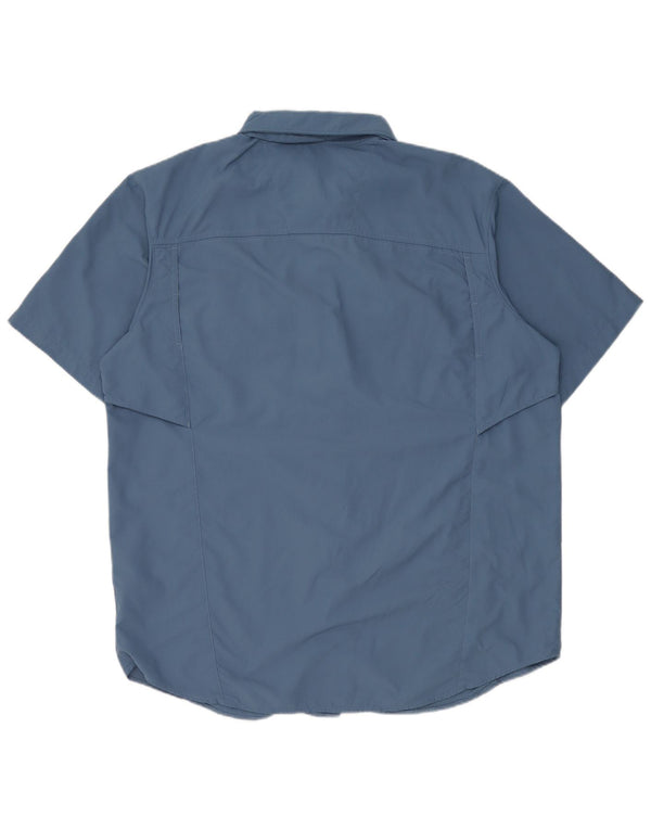 Columbia Mens Omni-Shade Short Sleeve Shirt Large Blue Nylon