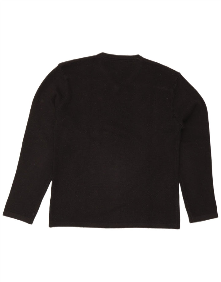 Sixty Mens V-Neck Jumper Sweater Large Black Acrylic