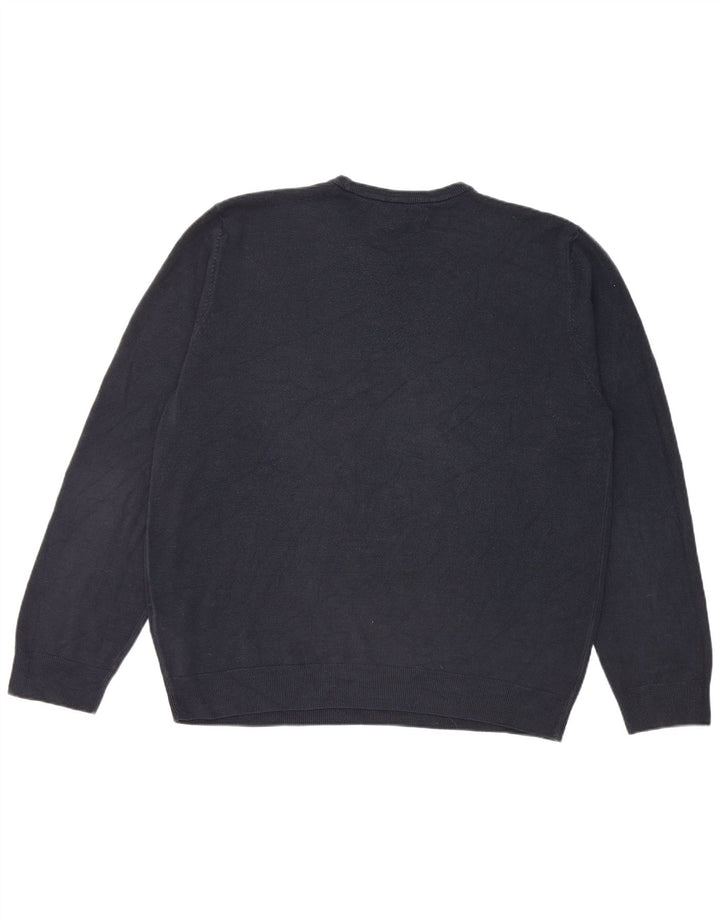 Marks & Spencer Mens Crew Neck Jumper Sweater 2XL Navy Blue Acrylic