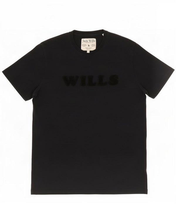 Jack Wills Mens Graphic T-Shirt Top Medium Black Cotton