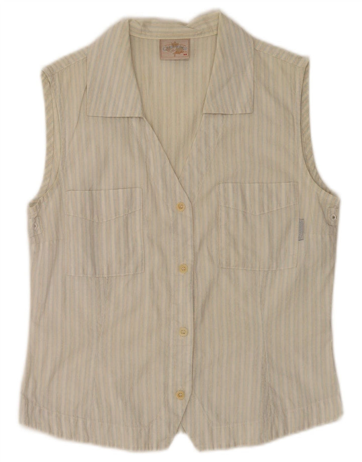Canadiens Womens Sleeveless Shirt IT 44 Medium Blue Striped