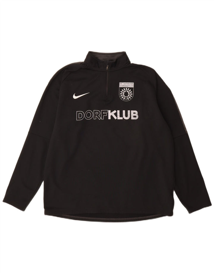 Nike Mens Dri Fit Graphic Zip Neck Pullover Tracksuit Top XL Black