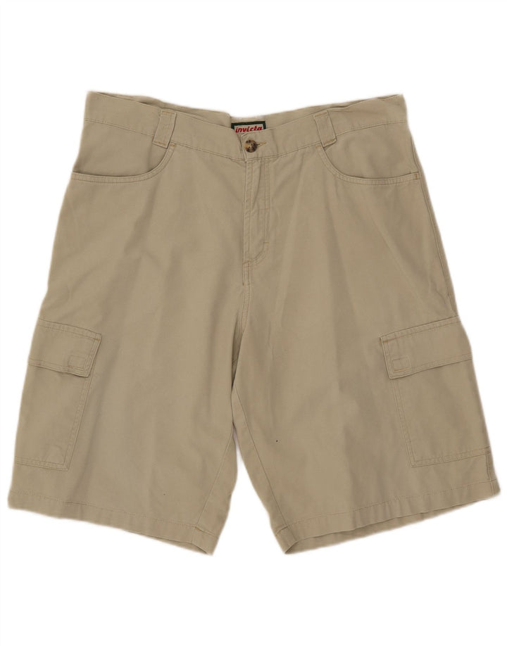 Invicta Mens Cargo Shorts IT 54 2XL W36  Beige Cotton