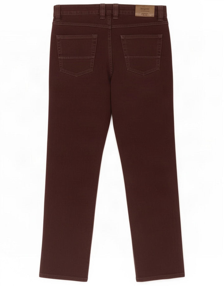 Bugatti Mens Straight Jeans W34 L32 Maroon Cotton