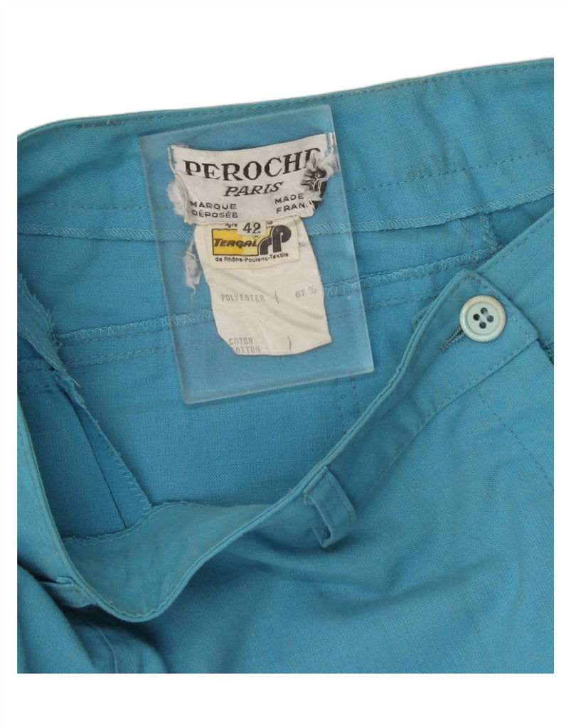 PEROCHE Womens High Waist Casual Trousers EU 42 Large W26 L30 Blue Vintage Peroche and Second-Hand Peroche from Messina Hembry 