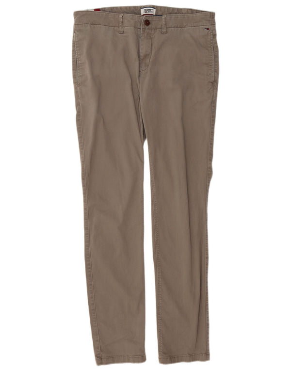 TOMMY HILFIGER Mens Slim Chino Trousers W34 L34  Grey Cotton