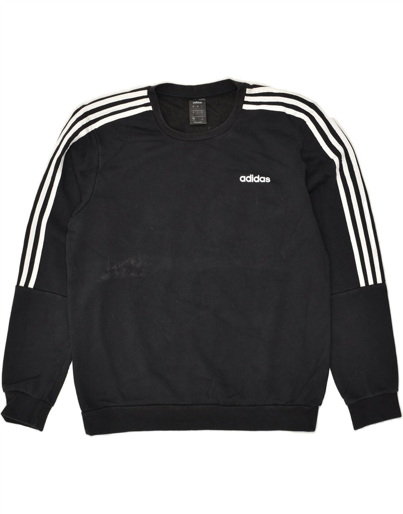 ADIDAS Mens Sweatshirt Jumper Large Black Cotton | Vintage Adidas | Thrift | Second-Hand Adidas | Used Clothing | Messina Hembry 