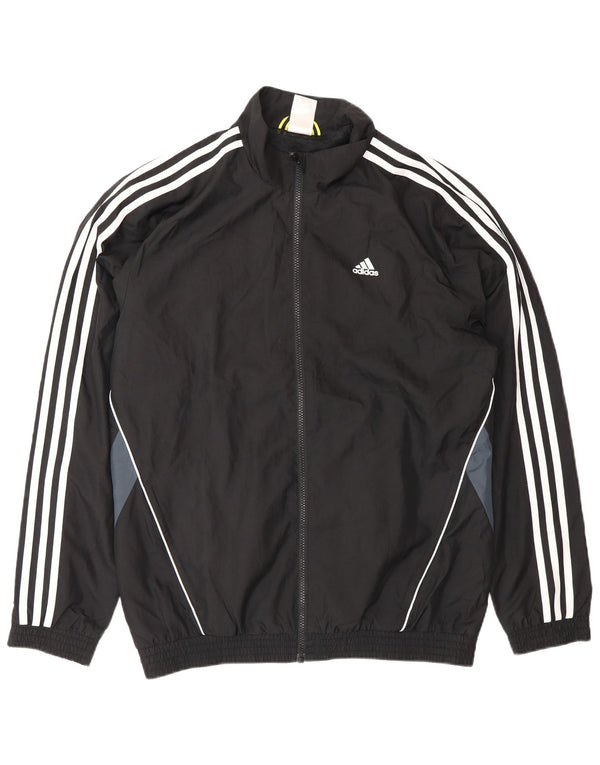 Adidas Mens Tracksuit Top Jacket UK 38/40 Medium Black Colourblock