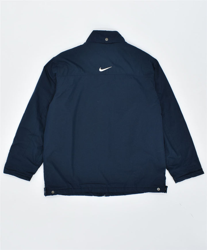 NIKE Mens Windbreaker Jacket UK 42/44 Large Navy Blue Polyester