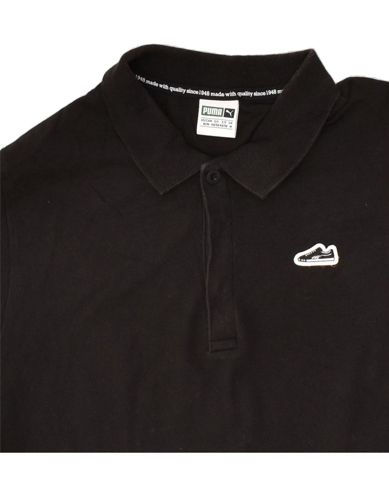 PUMA Mens Polo Shirt Medium Black | Vintage Puma | Thrift | Second-Hand Puma | Used Clothing | Messina Hembry 