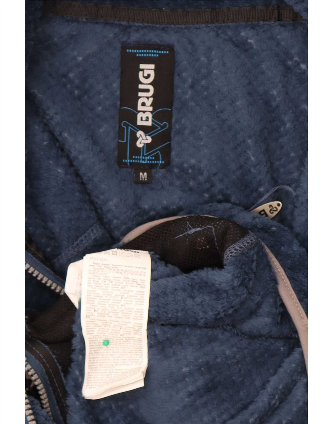 Brugi Mens Fleece Jacket UK 38 Medium Navy Blue Polyester