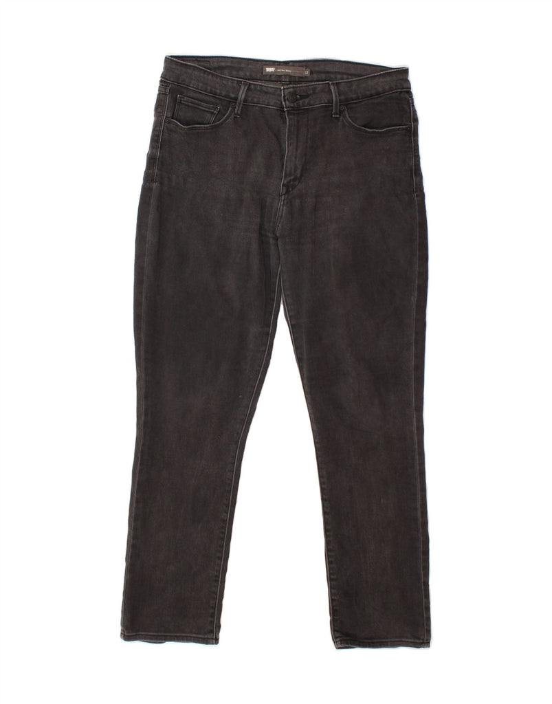 LEVI'S Womens Mid Rise Skinny Jeans US 12 Large W31 L30 Black Polyester Vintage Levi's and Second-Hand Levi's from Messina Hembry 