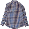 IZOD Mens Shirt Large Blue Check Cotton
