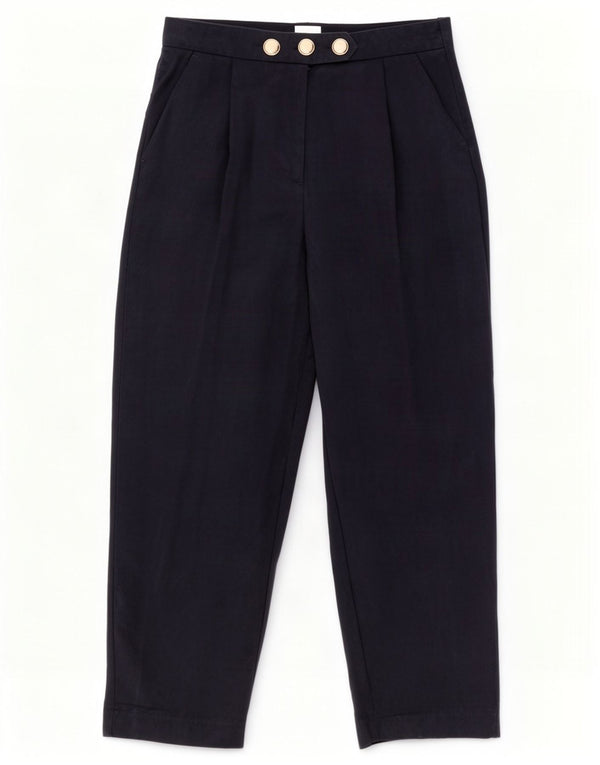 Zara Womens Loose Fit High Waist Casual Trousers Medium W28 L27 Navy Blue