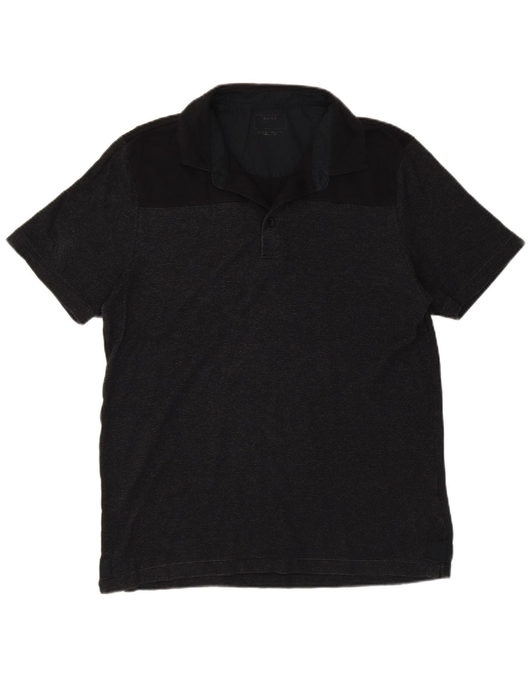 Dkny Mens Polo Shirt Medium Black Pinstripe Cotton