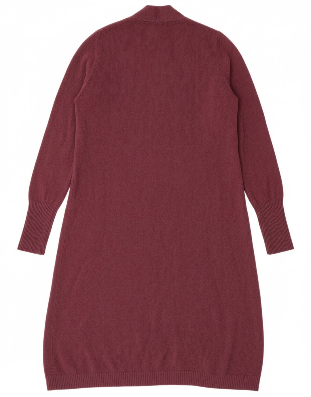 BENETTON Womens Jumper Dress UK 14 Medium Maroon Merino Wool
