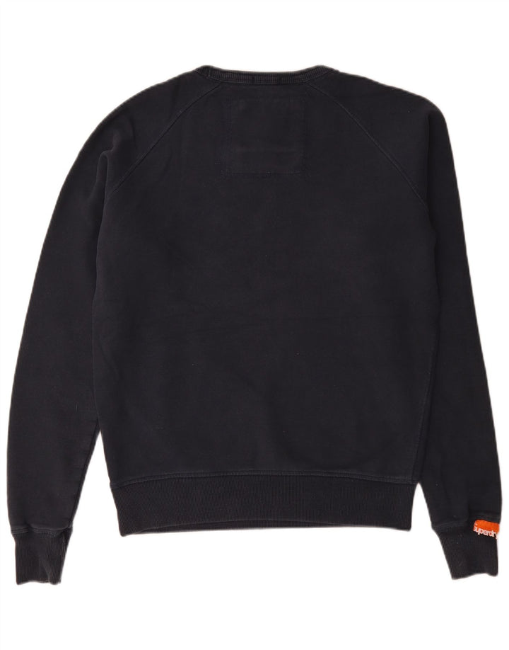 Superdry Mens Graphic Sweatshirt Jumper Medium Navy Blue Cotton