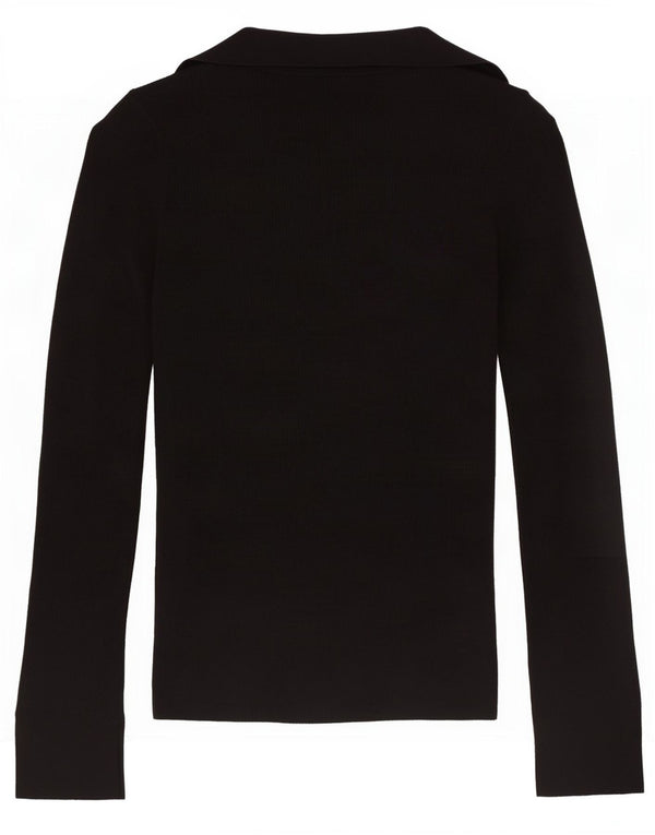 Massimo Dutti Womens Cardigan Sweater UK 10 Small Black Wool